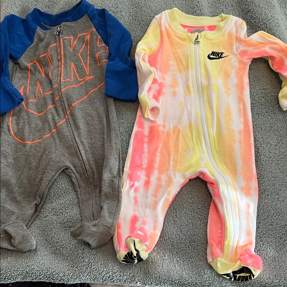 Nike Footsies Pajamas- Gray, Blue, and Tie-Dye